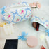 LYDZTION 2Pcs Cute makeup bag Quilted Makeup Bag for Women,Coquette Bow Makeup Bag Cotton Makeup Bag with Purse Pouch Aesthetic Stuff Travel Essentials Storage Bag for Lipstick Brushes,Blue