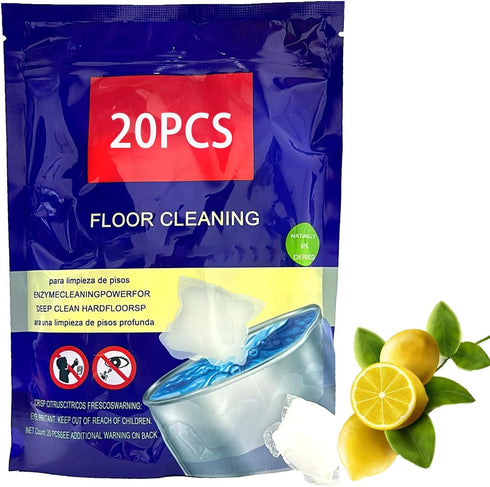 TETEPV Hard Floor Cleaner,Lemon Scent 20 Count (1Pack) Made From Natural Ingredients,Safe for