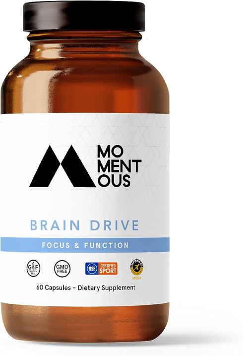 Momentous Brain Drive Nootropic Supplement - Memory and Focus Support, NSF Certified, 30 Servings