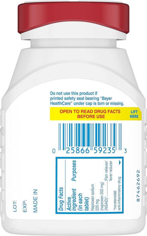 Aleve Easy Open Arthritis Cap Tablets, Naproxen Sodium for Pain Relief - 200 Count