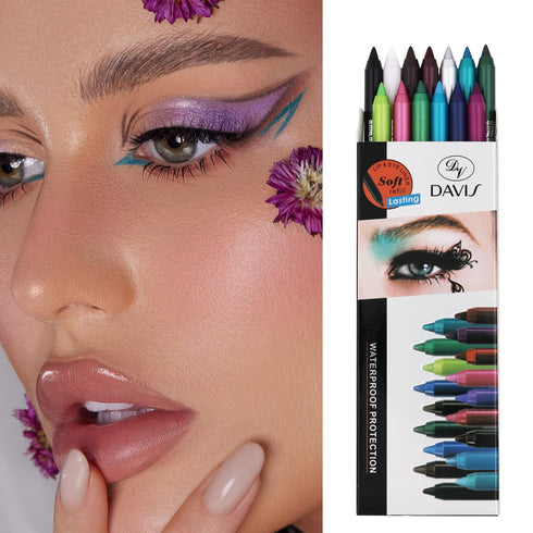 13 Colors Eyeliner Pencil, Colorful Eye Shadow Pencil, Eyebrow Pen for Women, Glitter Matte Eye&Lip Liner Makeup