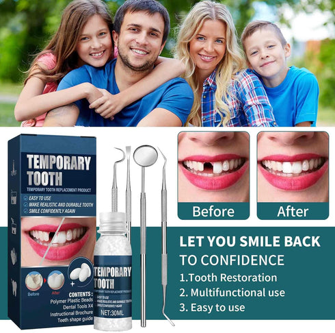 Tooth Repair Kit, Moldable Tooth Filling Repair Kit for Temporary Tooth Replacement, Dental Care Kit for Home