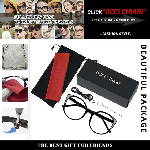 OCCI CHIARI Large 2.25 Reading Glasses - Designer Readers for Women (1.0 1.25 1.5 1.75 2.0 2.25 2.5 2.75 3.0 3.5)