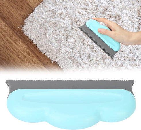 Silicone Cleaning Brush, Multifunctional Cleaning Brush for Pet Hair Removal from Clothes, Sheets, Carpets, Sofas - Elastic Soft Head, Comfortable Grip (5.9 x 2.8 x 0.8in)(blue)