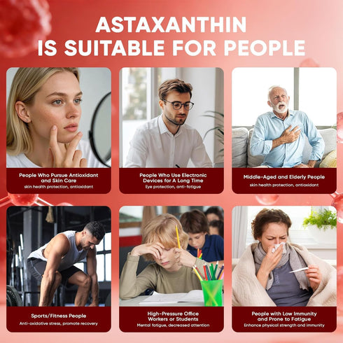 VSXAZ 12mg, Immune, 200 Aurkina Astaxanthin Premium Astaxanthin Antioxidant Supplements, Supports Eye, Skin, Joint