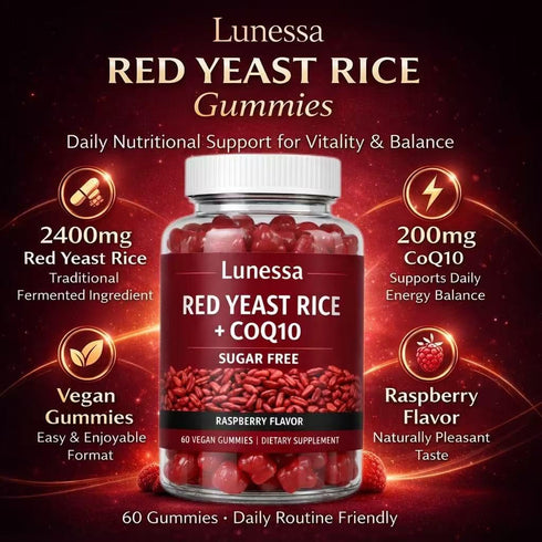 SUBMETIC 2400mg, CoQ10 200mg, 60 Gummies (1) Lunessa Red Yeast Rice, with Red Yeast Rice Restores Body Vitality