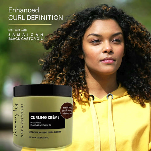 Sunny Isle Shea Coconut Curling Creme, 16OZ (Pack of 1), Infused with Jamaican Black Castor Oil