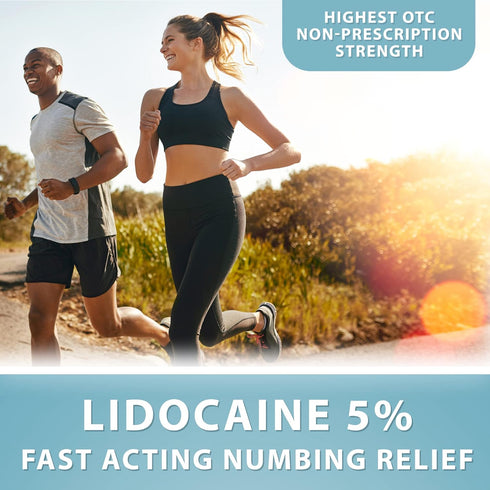 Curist 5% Lidocaine Cream, Topical Pain Relief, Numb Quickly & Effectively, 2 oz Jar