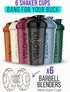 '-6 PACK- 28 oz Shaker Cups for Protein Shakes, Leak Proof Protein Shaker Bottle