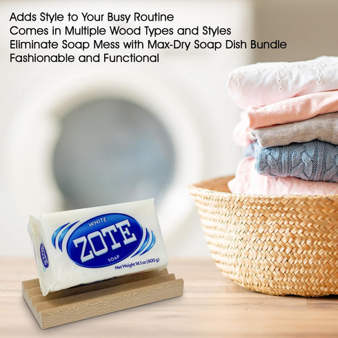 Zote Soap Laundry Clothes Detergent and Soap Dish Bundle, Stylish Addition to Any Laundry Room