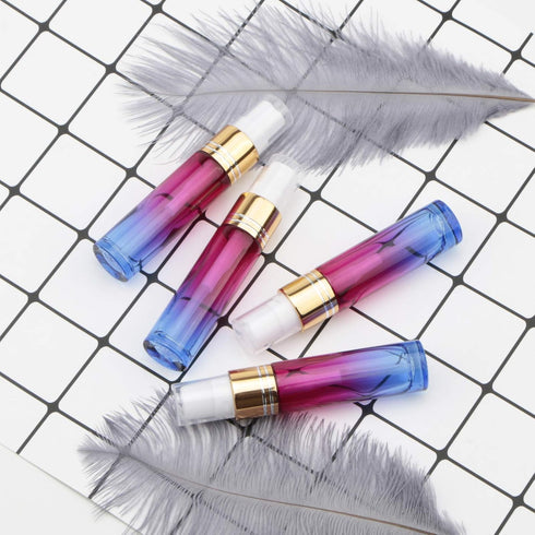 14Pcs 10ml Rose Blue Gradient Color Spray Bottles, Glass Vials for Perfume, Refillable Makeup Travel Fine Mist Sprayer