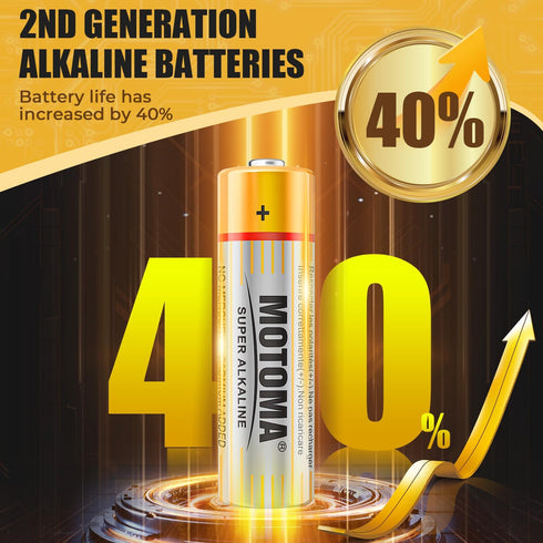 MOTOMA 1.5V 100 Pack 1920mAh 10 AA Batteries Alkaline Double A Batteries Year Shelf Life AA Battery Long Lasting Power