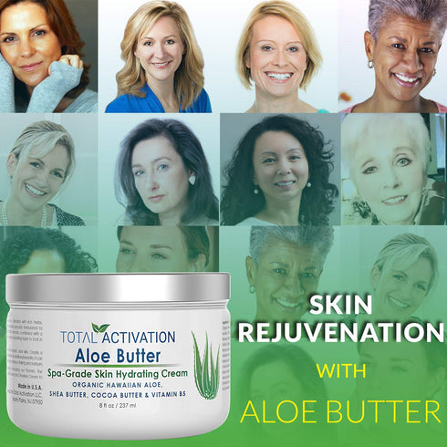 Large 8 oz Hawaiian Aloe Vera Cream Container for Face Moisturizer, Day or Night Use for Sunburn Relief, Eczema,
