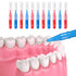 150 Pieces Interdental Brush Toothpick, Oral Interdental Brush Flosser Cleaners, Red, Blue, 0.1 Inch