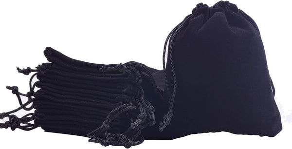 Sansam 20pcs Black Velvet Drawstrings Gift Bags Jewelry Pouches for Wedding Favors & Party Favors