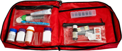 Lock,12 10 2 Inch Large Medicine Bag Includes Pill Box and Removable Clear Bags, Prescription Bottle Organizer, Travel