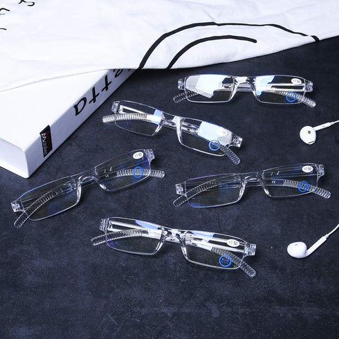 DOOViC 5 Pack One-Piece Design Reading Glasses Lightweight Comfortable Blue Light Blocking Computer Readers