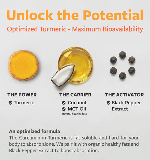 Immune (60 Golden Milk Powder Organic Blend - Adaptogenic Turmeric Latte with Ginger Ashwagandha & Mushroom Complex