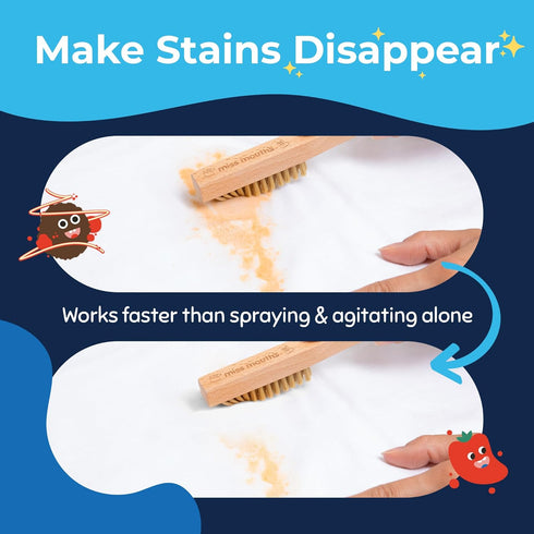 Miss Mouths Messy Eater Laundry Brush Gentle Fabric Scrub Brush for Spot Cleaning, Pre-Treating Stains & Delicates