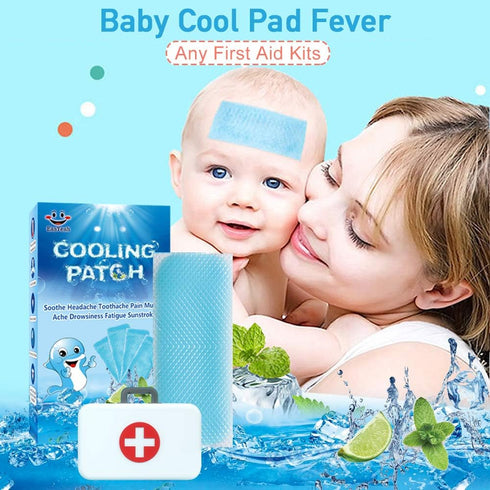 30 Sheets Cooling Patches for Fever Discomfort & Pain Relief, Soothe Headache Pain, 10 Count Per Box (3 Boxes)