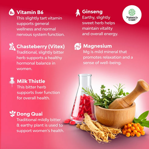 Gummies B6 60 Hormone Balance for Women of All Ages - PMS Support Supplement for Women to Regulate Menstrual Cycle