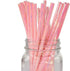 Iridescent Pink Coral Cocktail Paper Straws, Disposable 7.75 Inches, Pack of 100