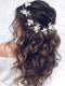 Unicra Silver Bridal Hair Vine Flower Piece, Leaf Party Hair Accessories, Crystal Hair Jewelry Rhinestone Headpieces