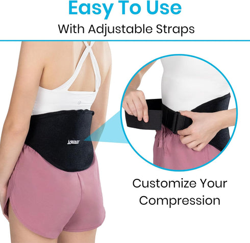 Arctic FIex Ice Pack for Back, Reusable Hot & Cold Gel Wrap for Injury Pain Relief, Flexible Pad w/Compression for