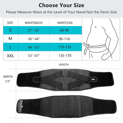 FREETOO Air Mesh Back Brace for Lower Back Pain Relief, Adjustable Support Belt with 7 Stays for Sciatica Scoliosis