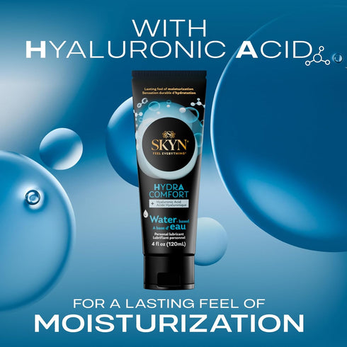 SKYN HydrAcomfort Water Based Lube - Personal Lubricant - pH Balanced for Women, Safe with Latex and Latex-Free Condoms