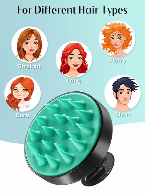 HEETA Scalp Massager Hair Growth, Soft Silicone Scrubber Shampoo Brush for Exfoliation and Dandruff Removal