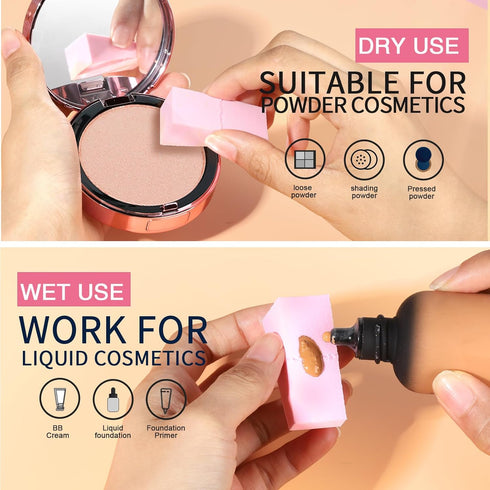 Teenitor 48 Pieces Makeup Sponge Blender - Latex Free Small Wedge Shaped Applicator for Liquid Cream Foundation