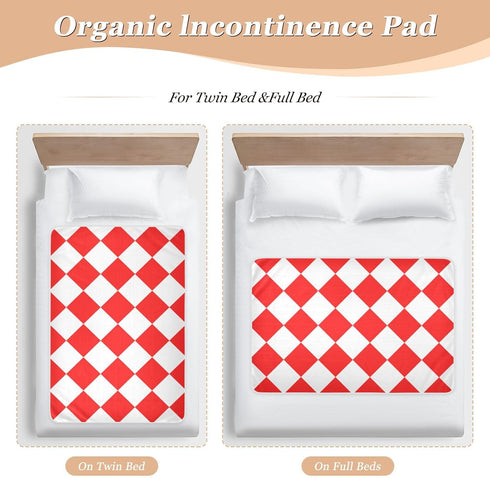 miaozhen 52" 34" Buffalo Plaid Red White Extra Large Resuable Baby Bed Pad Soft Absorbent Potty Training Pads Changing