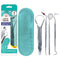 GuruNanda Professional Stainless Steel Dental Kit with Tongue Scraper, 4 Piece Set