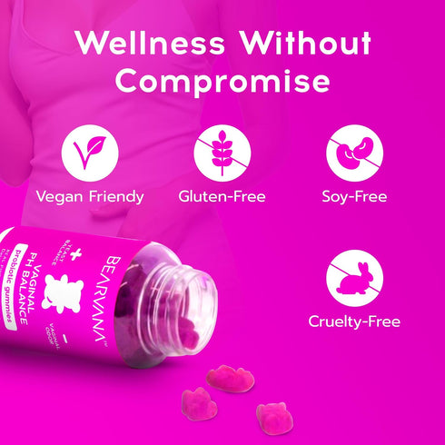 Gummies 60 Gummies BEARVANA Vaginal pH Support & Probiotic for Women | Feminine Wellness & Intimate Care Supplement