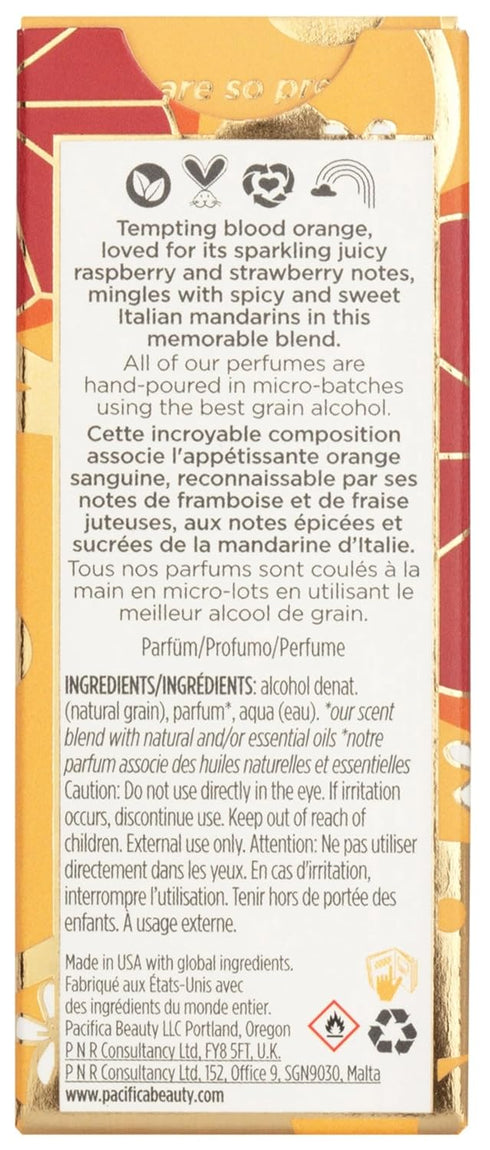 Pacifica Tuscan Blood Orange Perfume Spray for Women, Vegan, Cruelty-Free
