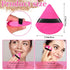 Pimoys 6 Pieces Powder Puff Face Soft Triangle Makeup Puff for Loose Powder, Velour Foundation Blender Sponge (Black,