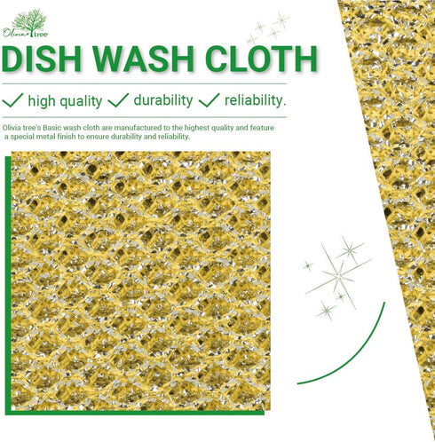 Rugged Glitter Dish Wash Net Heavy Duty, 4Pcs - Premium Non-Scratch Scouring Pads for Durable Cleaning - Glitter Kitchen Mesh Dish Cloth Set for Effective Dishwashing and Pan Scrubbing
