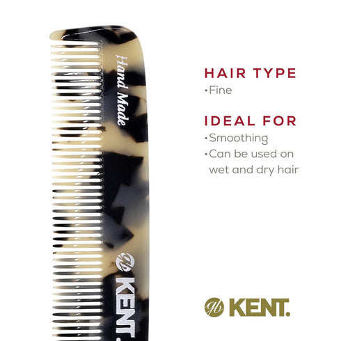 Kent F3T Fine Tooth Comb for Hair Care, Dandruff Comb for Men and Women, Parting Comb with Fine Teeth