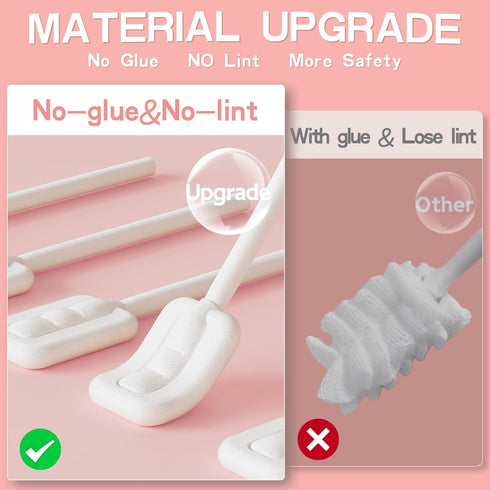 60PCS Baby Tongue Cleaner & 1PCS Finger Toothbrush, Disposable Infant Oral Clean Stick for 0-36 Month Baby