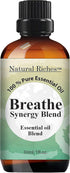 Natural Riches Breathe Essential Oil Blend, Peppermint Eucalyptus Tea Tree Lemon Cardamom Pine Needle - 30 ml