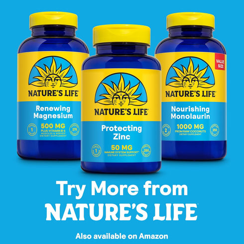 NATURE'S LIFE Protecting Zinc 50mg with 2.5mg Copper, 250 Tablets for Immune Support