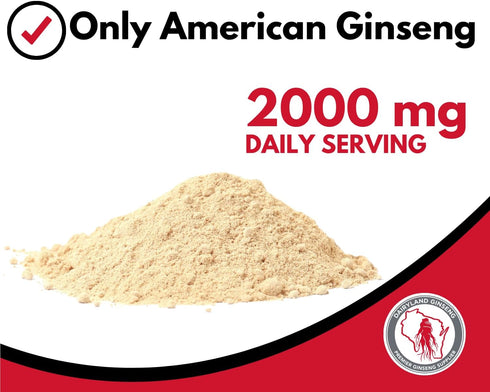 Dairyland Concentrated American Ginseng Powder - 4 oz Non-GMO, Gluten Free Herbal Supplement for Smoothies, Baking, Tea