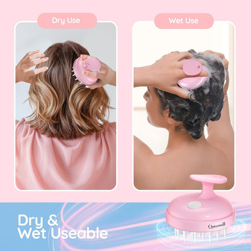 Electric Cordless Hair Scalp Massager, Portable Scrubber with 2 Modes Vibration Comb for Relaxation