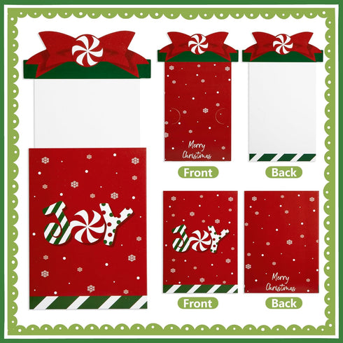 Watayo 12 Sets Christmas Money and Gift Card Sleeves- Christmas Money Holder Ornaments for Cash Gifts with Envelopes