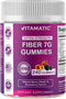 Vitamatic Prebiotic Fiber Gummies for Adults, 7G Extra Strength, Zero Sugar Added,