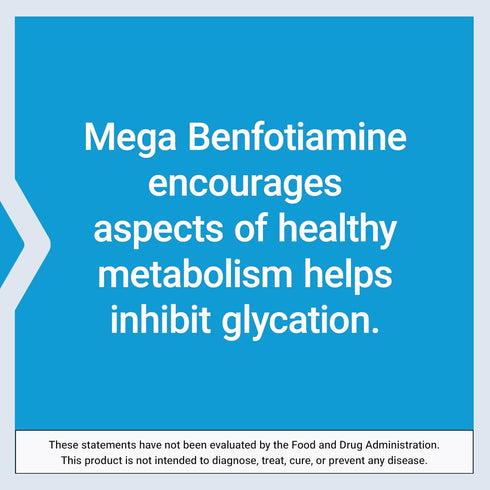 Life Extension Mega Benfotiamine, 250 mg - Ultra-bioavailable Vitamin B1, Healthy Metabolism, Gluten-Free, Non-GMO,