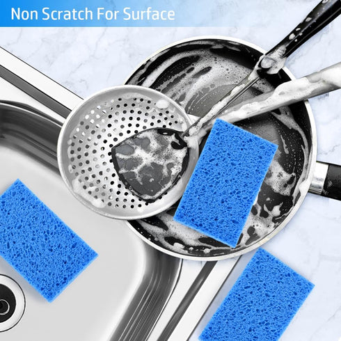 Mcyye 4PCS Compressed Kitchen Sponges for Household Use, Zero Scratch Scrub Dish Sponge Kitchen, Dual Sided