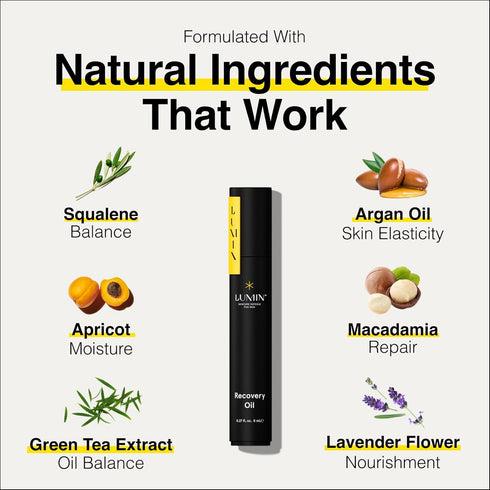 Lumin - Recovery Oil - Hydrate and Repair Dry Damaged Skin - A face Oil Stick with Squalane & Argan Oil Made for