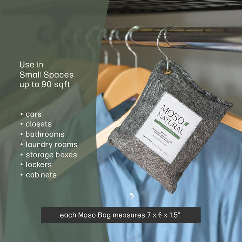 Moso Natural Air Purifying Bag 200g | Premium Bamboo Charcoal Odor Absorber for Home & Car, Closet Deodorizer, Long